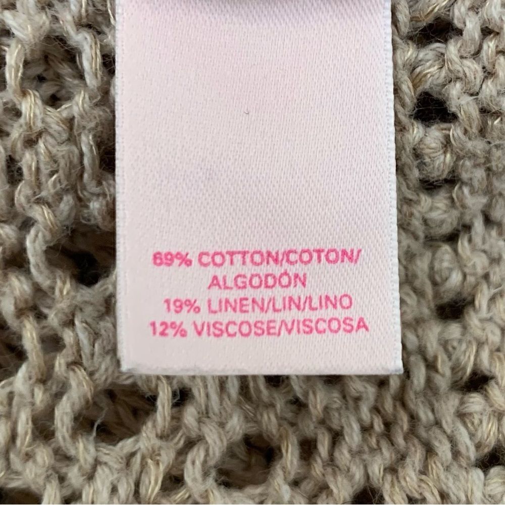 Victoria’s Secret Linen Blend Side Button Open Knit Sweater, Sz Medium - Picture 11 of 13